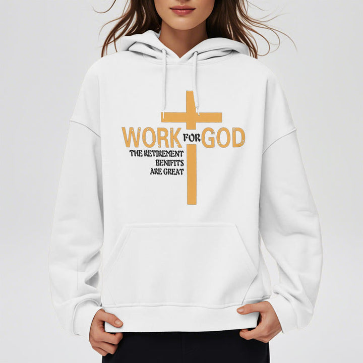 Sweat à capuche en polyester doublé polaire style classique Christianartworkshop avec croix pour Dieu - image 6