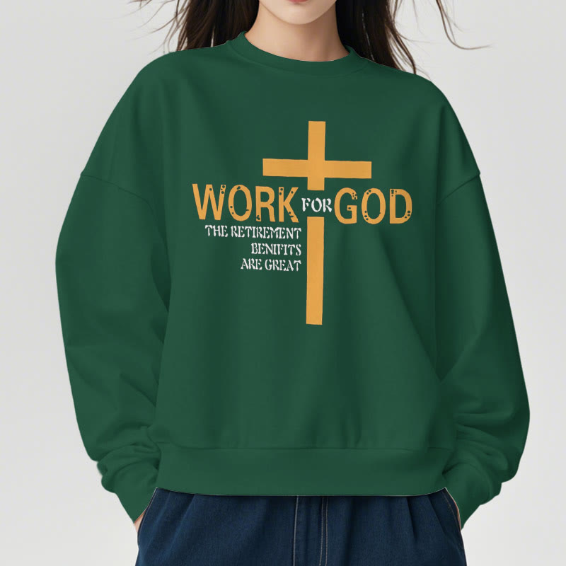 Sweat-shirt en polyester doublé polaire style classique Christianartworkshop avec croix « Pour Dieu » - image 22
