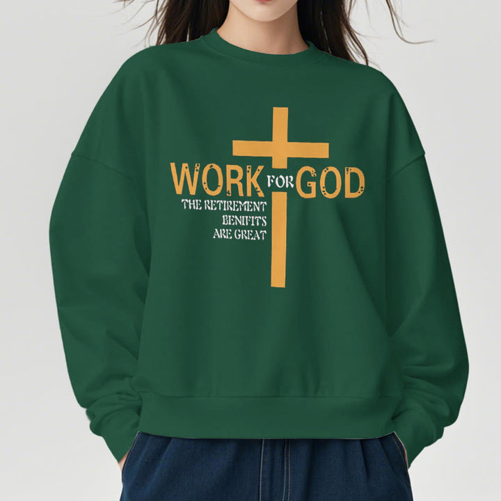 Sweat-shirt en polyester doublé polaire style classique Christianartworkshop avec croix « Pour Dieu » - image 22