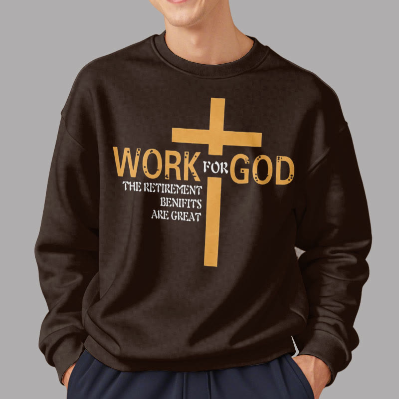 Sweat-shirt en polyester doublé polaire style classique Christianartworkshop avec croix « Pour Dieu » - image 18