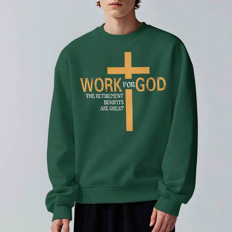 Sweat-shirt en polyester doublé polaire style classique Christianartworkshop avec croix « Pour Dieu » - image 23