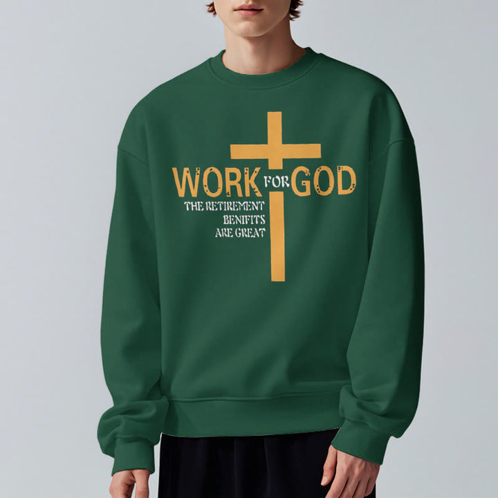 Sweat-shirt en polyester doublé polaire style classique Christianartworkshop avec croix « Pour Dieu » - image 23