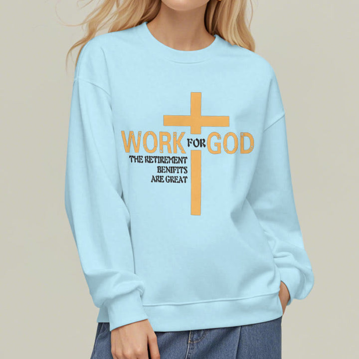 Sweat-shirt en polyester doublé polaire style classique Christianartworkshop avec croix « Pour Dieu » - image 27
