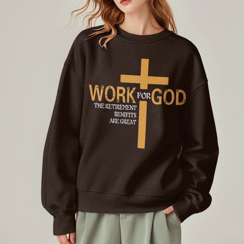 Sweat-shirt en polyester doublé polaire style classique Christianartworkshop avec croix « Pour Dieu » - image 17