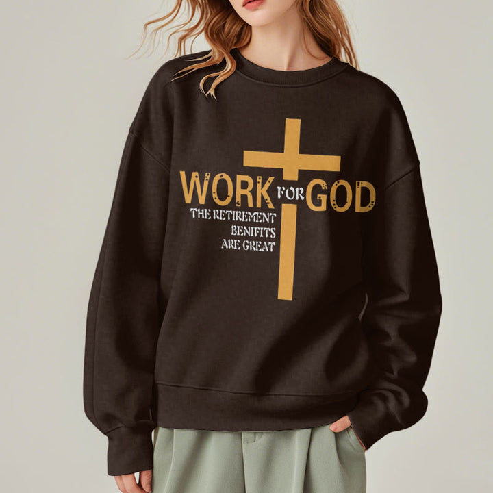 Sweat-shirt en polyester doublé polaire style classique Christianartworkshop avec croix « Pour Dieu » - image 17