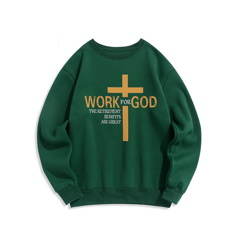 Sweat-shirt en polyester doublé polaire style classique Christianartworkshop avec croix « Pour Dieu » - Vert - 2XL - image 20