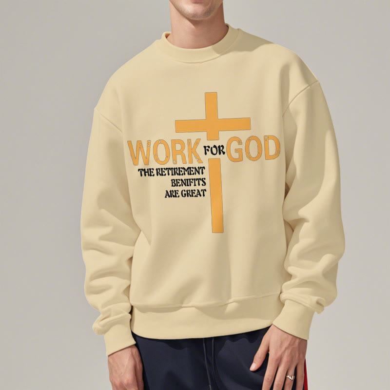 Sweat-shirt en polyester doublé polaire style classique Christianartworkshop avec croix « Pour Dieu » - image 12