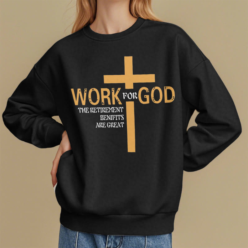 Sweat-shirt en polyester doublé polaire style classique Christianartworkshop avec croix « Pour Dieu » - image 7