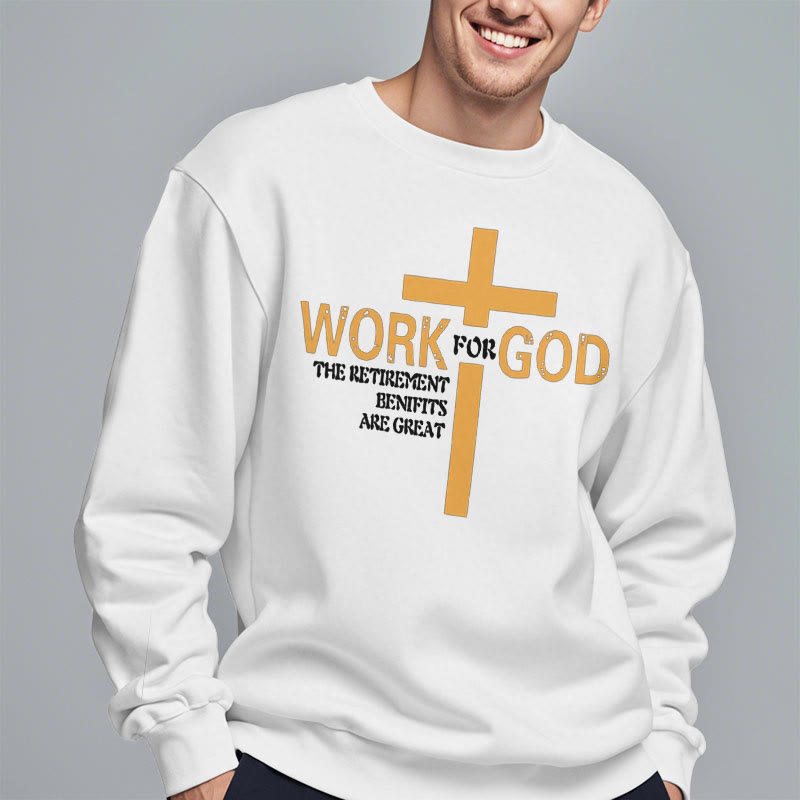 Sweat-shirt en polyester doublé polaire style classique Christianartworkshop avec croix « Pour Dieu » - image 1