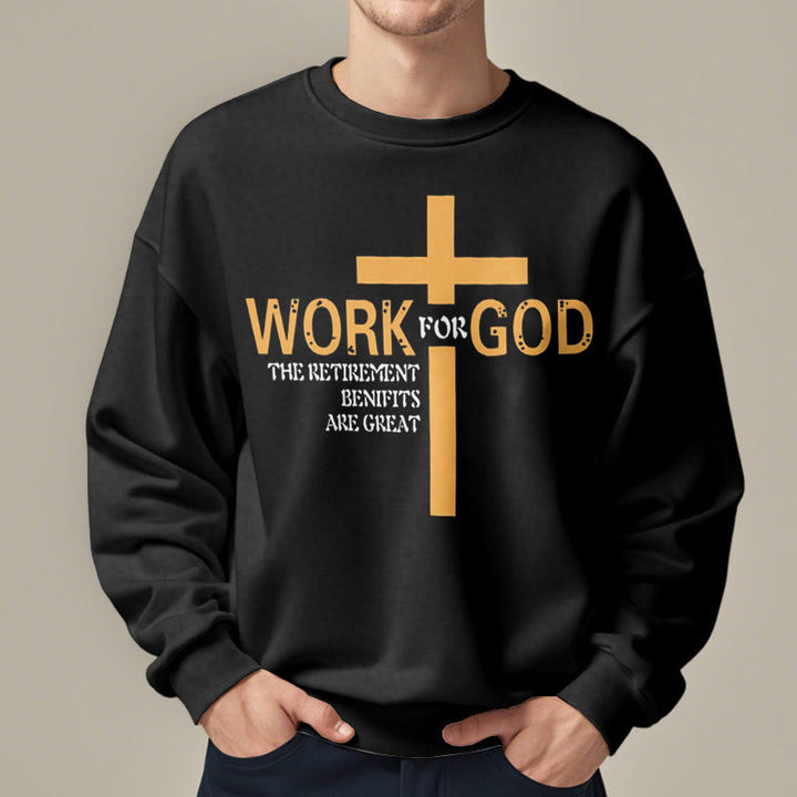 Sweat-shirt en polyester doublé polaire style classique Christianartworkshop avec croix « Pour Dieu » - image 8