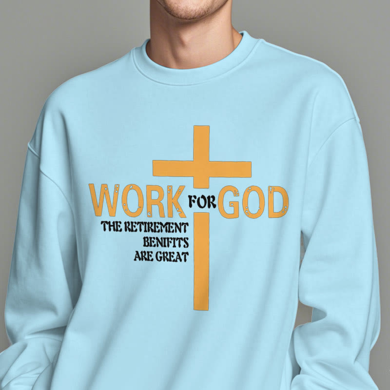 Sweat-shirt en polyester doublé polaire style classique Christianartworkshop avec croix « Pour Dieu » - image 28