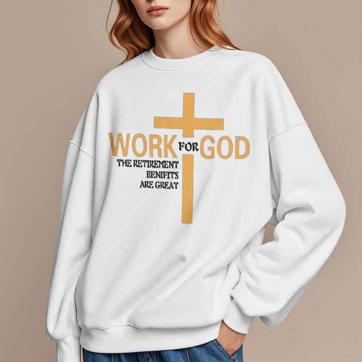 Sweat-shirt en polyester doublé polaire style classique Christianartworkshop avec croix « Pour Dieu » - image 2
