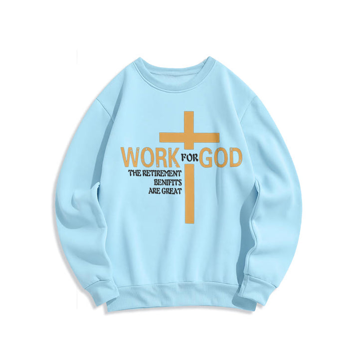 Sweat-shirt en polyester doublé polaire style classique Christianartworkshop avec croix « Pour Dieu » - Bleu - 2XL - image 25
