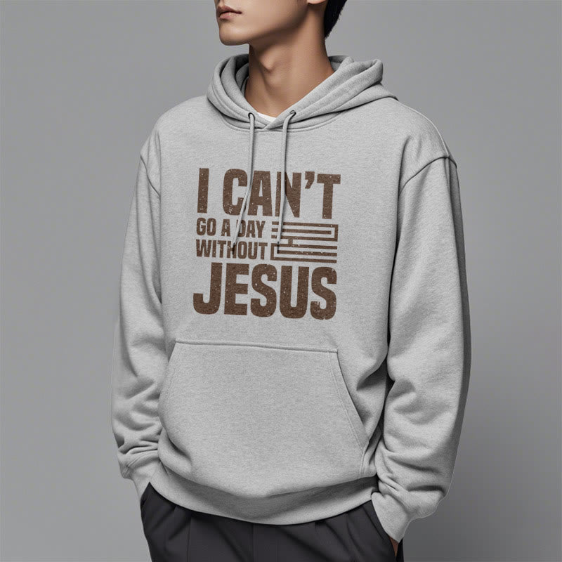 Christianartworkshop Sweat à capuche en polyester doublé polaire style classique « Je ne peux pas passer une journée sans Jésus » - image 32