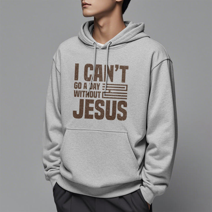 Christianartworkshop Sweat à capuche en polyester doublé polaire style classique « Je ne peux pas passer une journée sans Jésus » - image 32