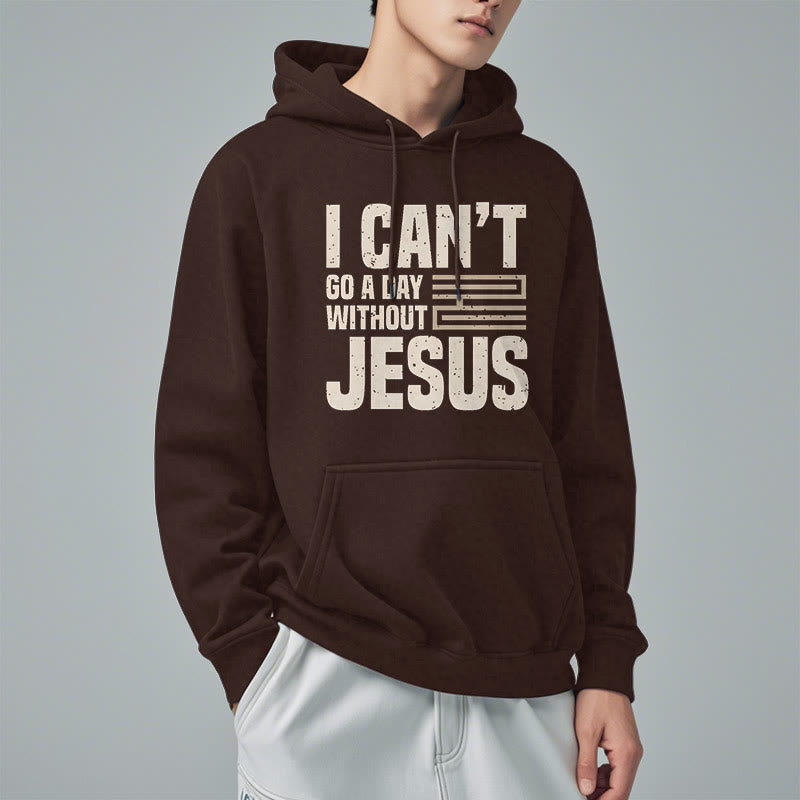 Christianartworkshop Sweat à capuche en polyester doublé polaire style classique « Je ne peux pas passer une journée sans Jésus » - image 18