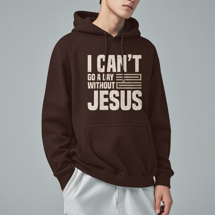 Christianartworkshop Sweat à capuche en polyester doublé polaire style classique « Je ne peux pas passer une journée sans Jésus » - image 18