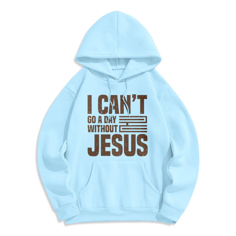 Christianartworkshop Sweat à capuche en polyester doublé polaire style classique « Je ne peux pas passer une journée sans Jésus » - Bleu - 2XL - image 25