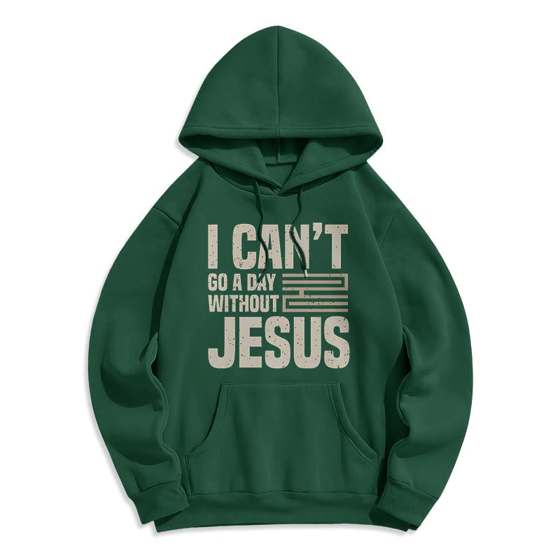 Christianartworkshop Sweat à capuche en polyester doublé polaire style classique « Je ne peux pas passer une journée sans Jésus » - Vert - 2XL - image 20