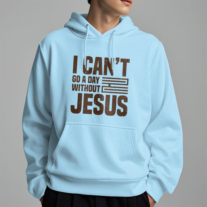 Christianartworkshop Sweat à capuche en polyester doublé polaire style classique « Je ne peux pas passer une journée sans Jésus » - image 28