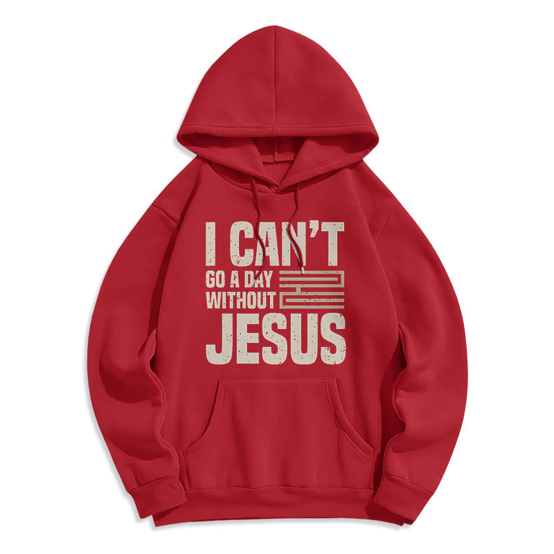 Christianartworkshop Sweat à capuche en polyester doublé polaire style classique « Je ne peux pas passer une journée sans Jésus » - Rouge - 2XL - image 35