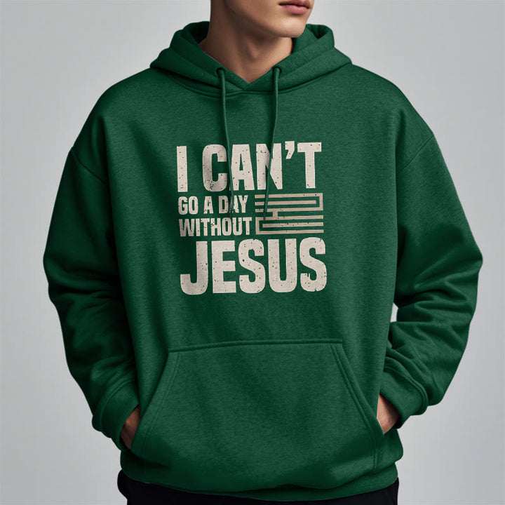 Christianartworkshop Sweat à capuche en polyester doublé polaire style classique « Je ne peux pas passer une journée sans Jésus » - image 23