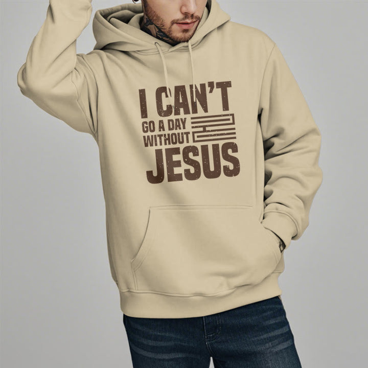 Christianartworkshop Sweat à capuche en polyester doublé polaire style classique « Je ne peux pas passer une journée sans Jésus » - image 13