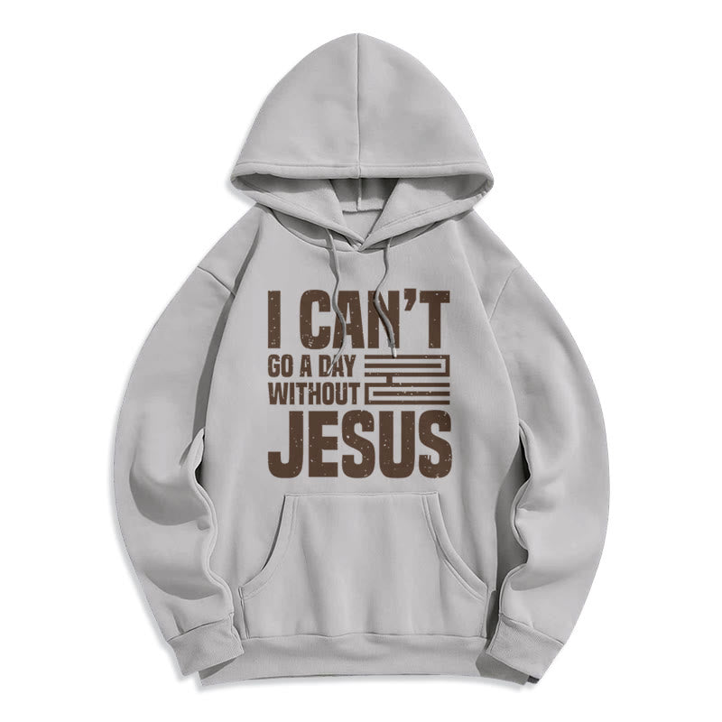 Christianartworkshop Sweat à capuche en polyester doublé polaire style classique « Je ne peux pas passer une journée sans Jésus » - Gris - 2XL - image 30