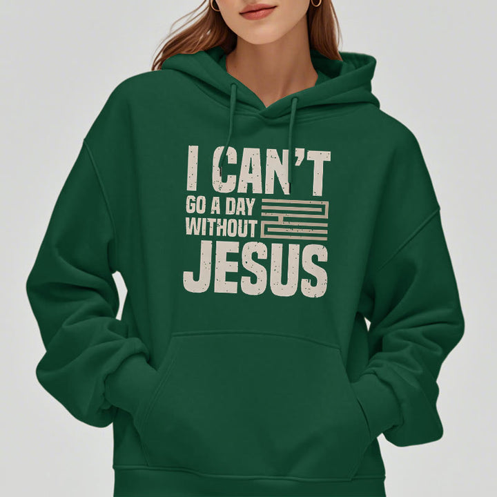 Christianartworkshop Sweat à capuche en polyester doublé polaire style classique « Je ne peux pas passer une journée sans Jésus » - image 22