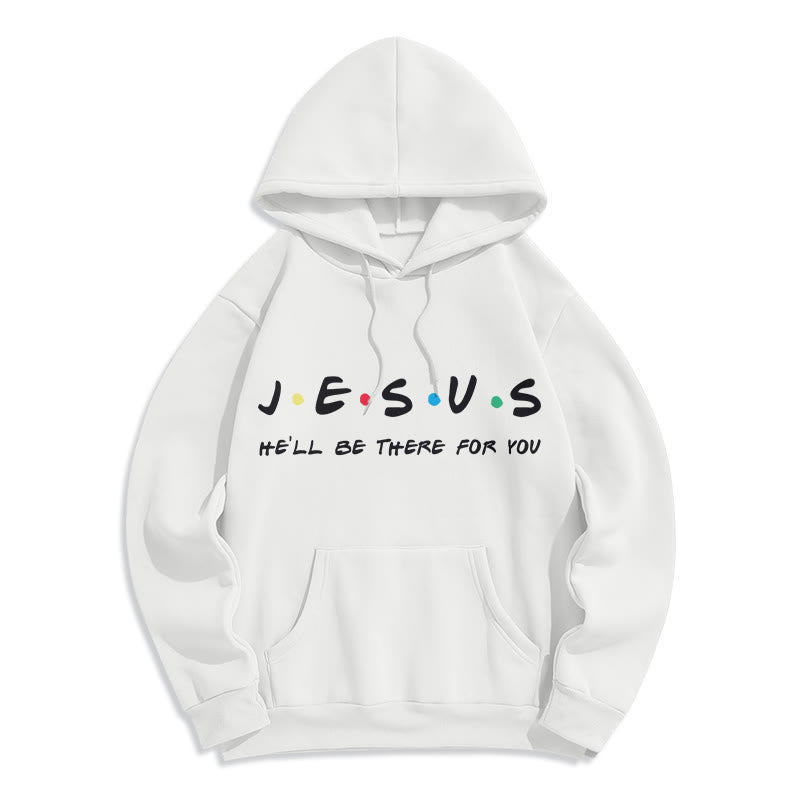 Christianartworkshop Sweat à capuche en polyester doublé polaire style moderne « Jésus, il sera là pour toi » - Blanc - 2XL - image 0