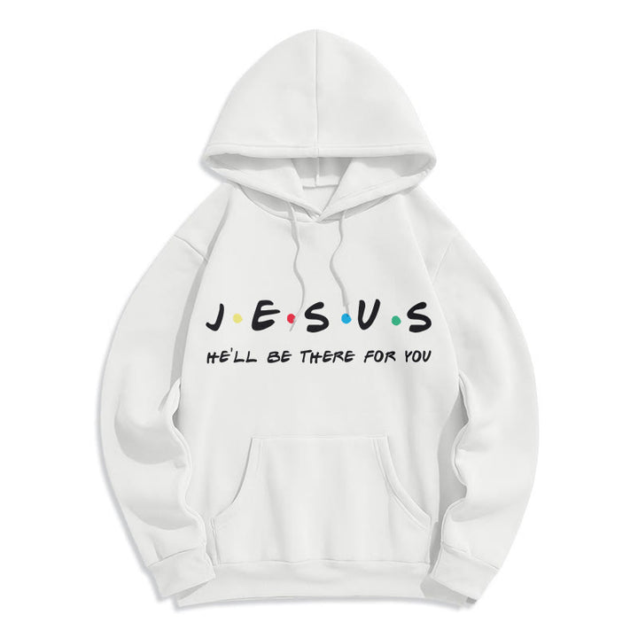 Christianartworkshop Sweat à capuche en polyester doublé polaire style moderne « Jésus, il sera là pour toi » - Blanc - 2XL - image 0
