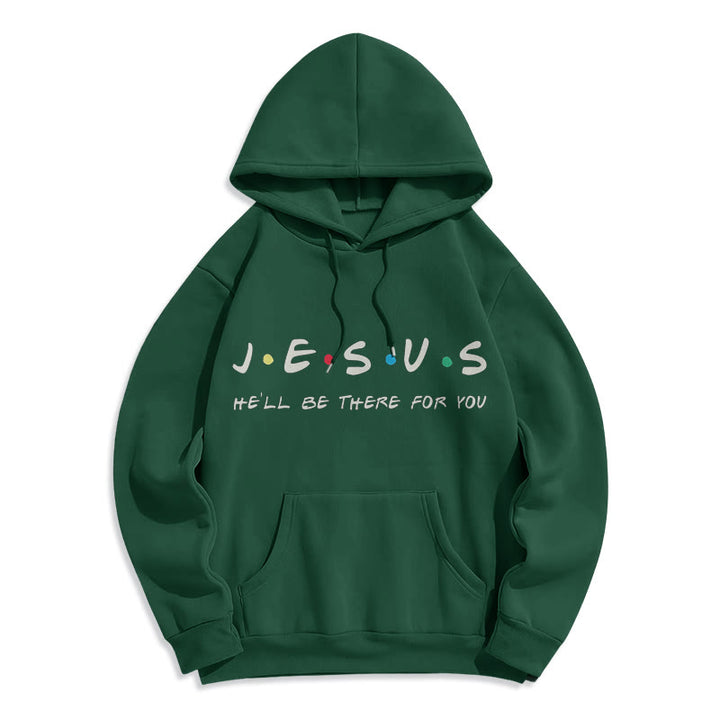 Christianartworkshop Sweat à capuche en polyester doublé polaire style moderne « Jésus, il sera là pour toi » - Vert - 2XL - image 20