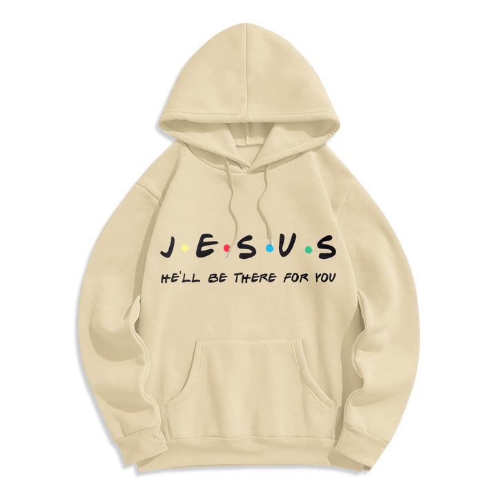 Christianartworkshop Sweat à capuche en polyester doublé polaire style moderne « Jésus, il sera là pour toi » - Beige - 2XL - image 10