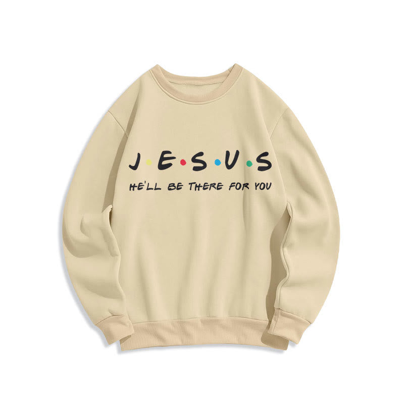 Sweat-shirt en polyester doublé polaire « Jésus, il sera là pour toi » style moderne de Christianartworkshop - Beige - 2XL - image 10