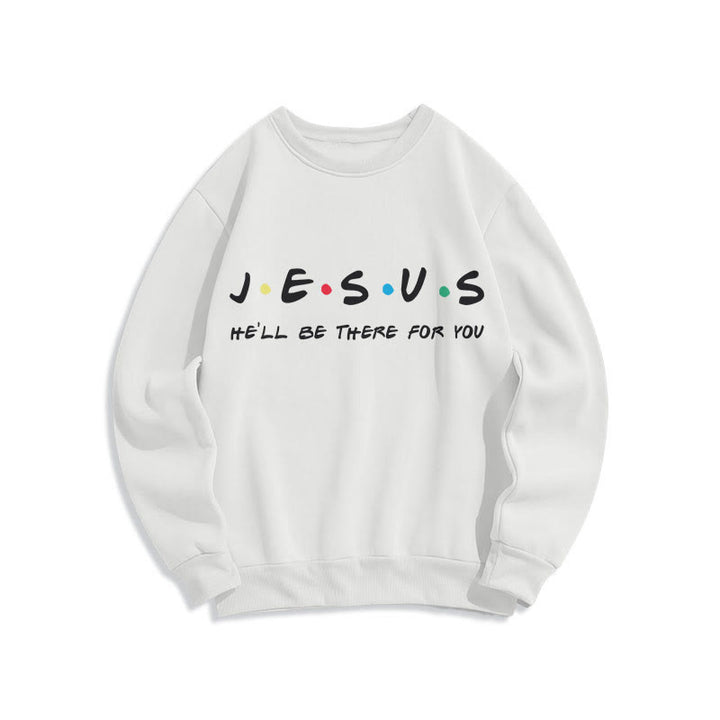 Sweat-shirt en polyester doublé polaire « Jésus, il sera là pour toi » style moderne de Christianartworkshop - Blanc - 2XL - image 0
