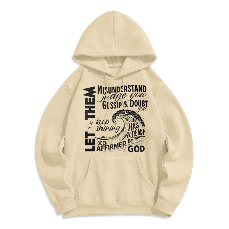 Christianartworkshop Sweat à capuche en polyester doublé polaire, style moderne affirmé par Dieu - Beige - 2XL - image 0