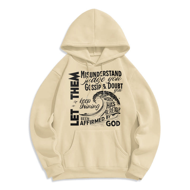 Christianartworkshop Sweat à capuche en polyester doublé polaire, style moderne affirmé par Dieu - Beige - 2XL - image 0