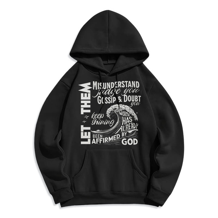 Christianartworkshop Sweat à capuche en polyester doublé polaire, style moderne affirmé par Dieu - Noir - 2XL - image 5
