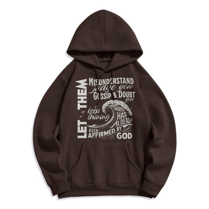 Christianartworkshop Sweat à capuche en polyester doublé polaire, style moderne affirmé par Dieu - Brun - 2XL - image 15