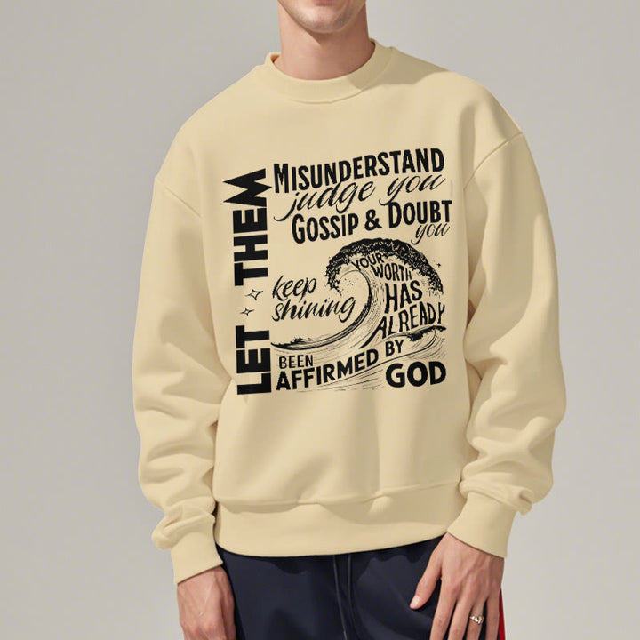 Sweat-shirt en polyester doublé polaire Christianartworkshop, style moderne, « Affirmé par Dieu ». - image 1