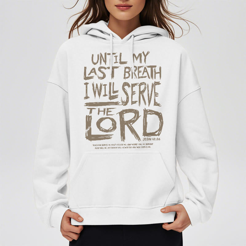 Sweat à capuche en polyester doublé polaire « Je servirai le Seigneur » style Christianartworkshop - image 1