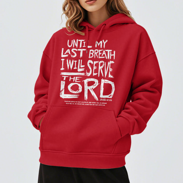 Sweat à capuche en polyester doublé polaire « Je servirai le Seigneur » style Christianartworkshop - image 30
