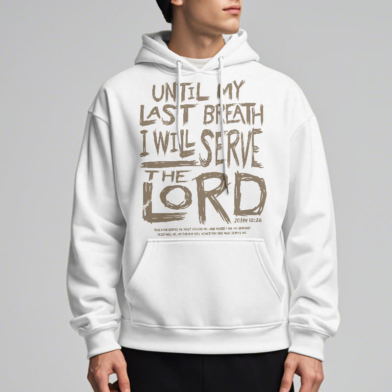 Sweat à capuche en polyester doublé polaire « Je servirai le Seigneur » style Christianartworkshop - image 2
