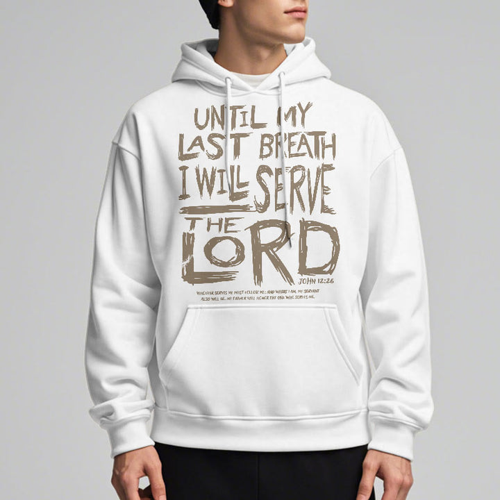 Sweat à capuche en polyester doublé polaire « Je servirai le Seigneur » style Christianartworkshop - image 2