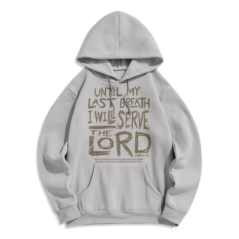 Sweat à capuche en polyester doublé polaire « Je servirai le Seigneur » style Christianartworkshop - Gris - 2XL - image 24