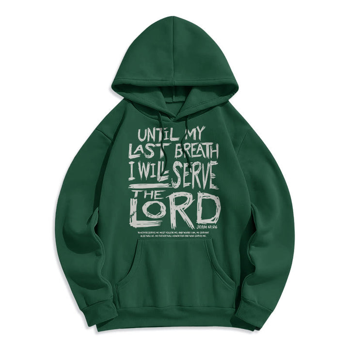 Sweat à capuche en polyester doublé polaire « Je servirai le Seigneur » style Christianartworkshop - Vert - 2XL - image 16