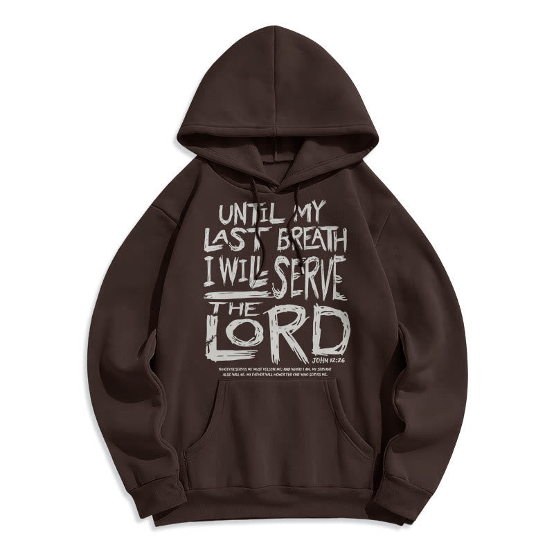 Sweat à capuche en polyester doublé polaire « Je servirai le Seigneur » style Christianartworkshop - Brun - 2XL - image 13