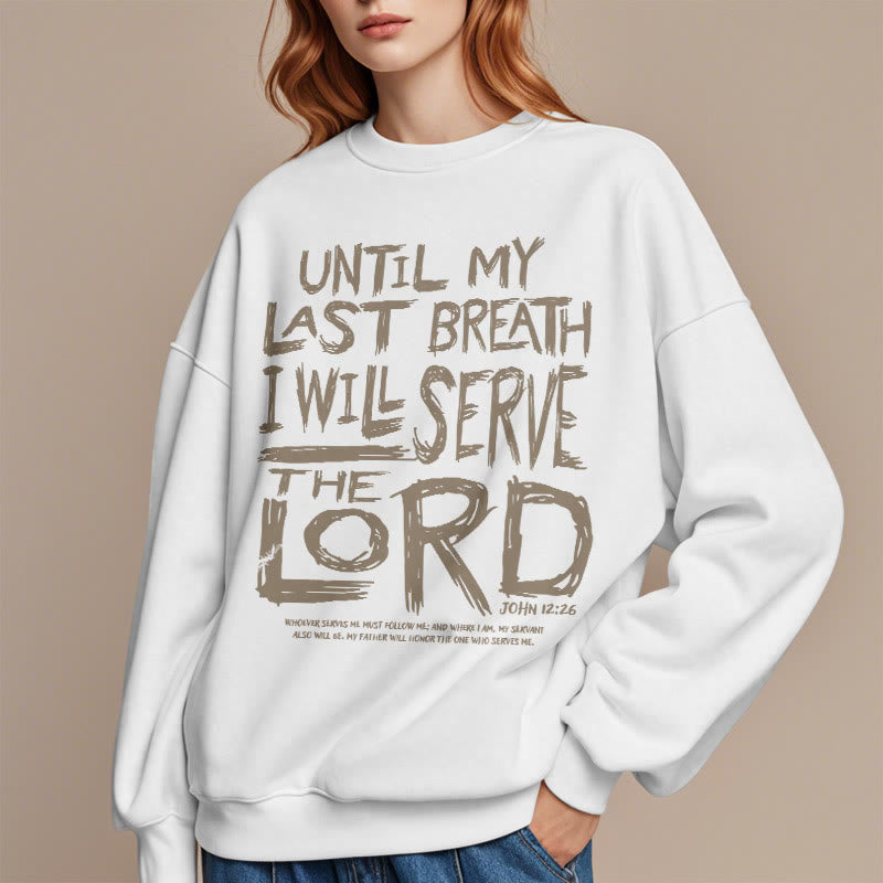 Sweat-shirt en polyester doublé polaire « Je servirai le Seigneur » style Christianartworkshop - image 1