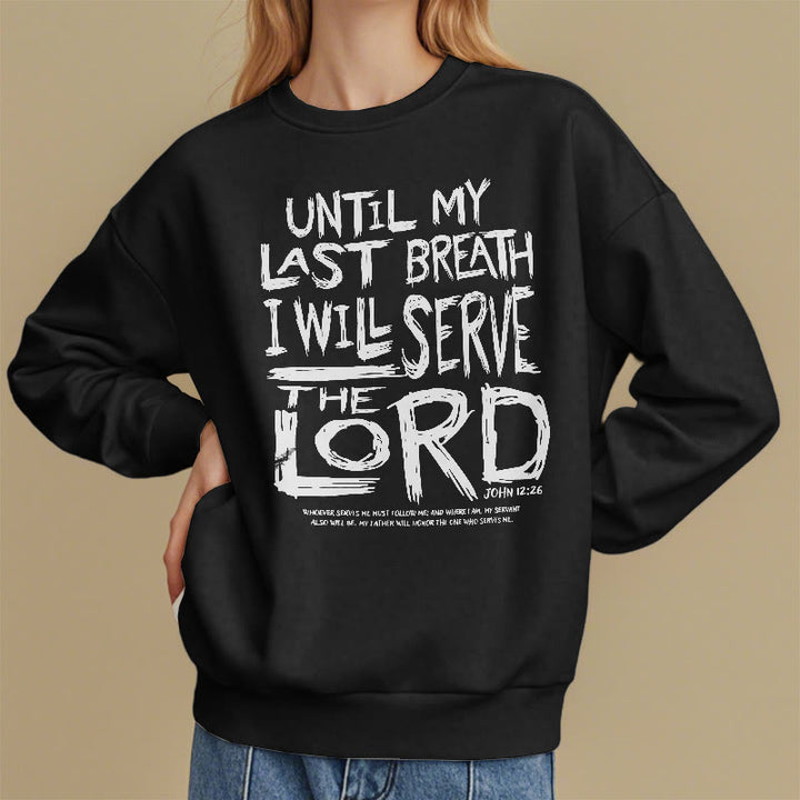 Sweat-shirt en polyester doublé polaire « Je servirai le Seigneur » style Christianartworkshop - image 7