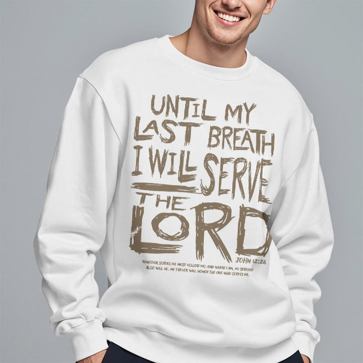Sweat-shirt en polyester doublé polaire « Je servirai le Seigneur » style Christianartworkshop - image 2